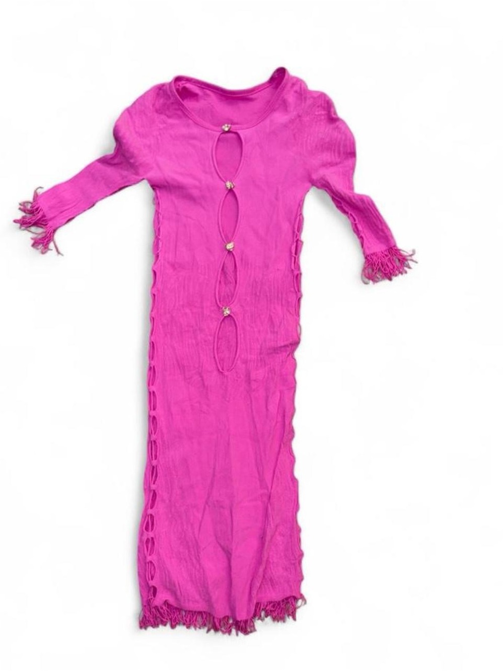 POSTER GIRL Bright Pink Keyhole Mini Dress - Picture 2 of 6